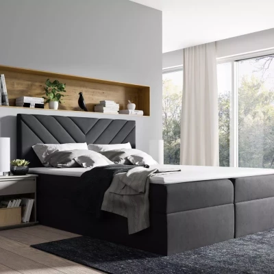 Kontinentálna posteľ IVANA 6 - 120x220, čierna + topper ZADARMO