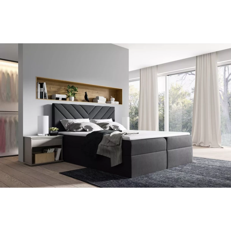 Kontinentálna posteľ IVANA 6 - 120x220, čierna + topper ZADARMO
