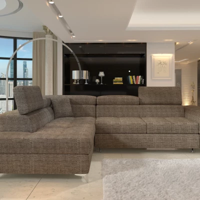 Rohová rozkladacia sedačka SHILOH - tmavo béžová, ľavý roh