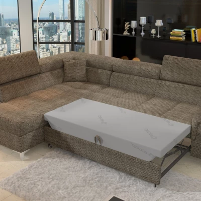 Rohová rozkladacia sedačka SHILOH - tmavo béžová, ľavý roh