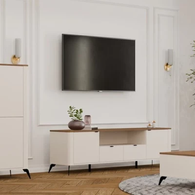 Televízny stolík HALDEN - kašmír / dub