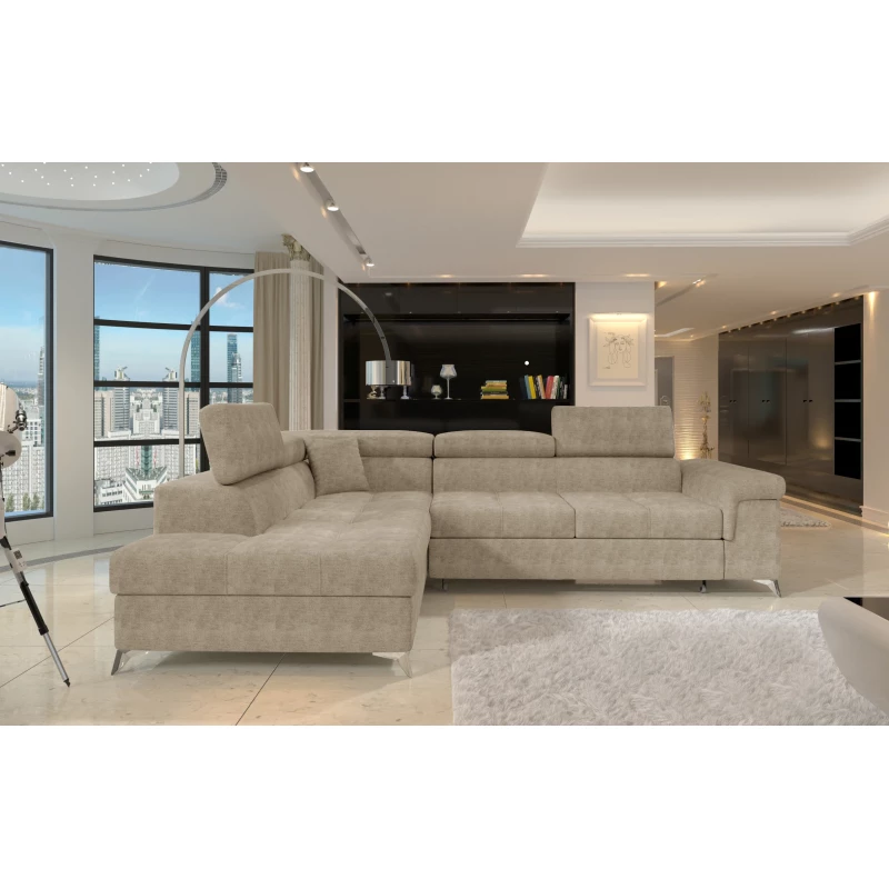 Rohová rozkladacia sedačka SHILOH - cappucino, ľavý roh