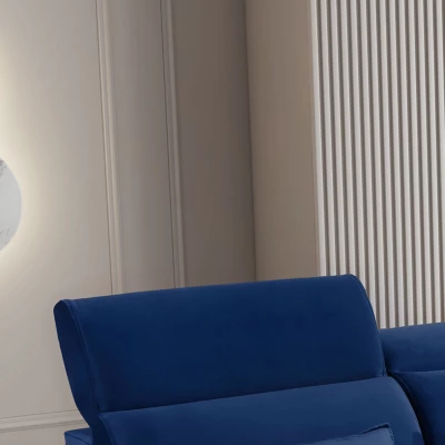 Elegantná rohová sedacia súprava SUNNIVA - modrá, pravý roh