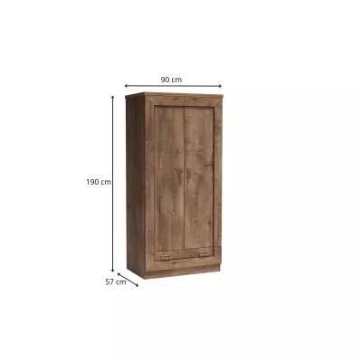 Dvojdverová skriňa GIADA - šírka 90 cm, dub lefkas