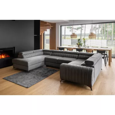 Veľká sedacia súprava do U VESPERA - šedá 1, ľavé prevedenie