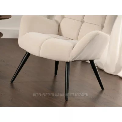 Kreslo ušiak ARNO - kremové / čierne