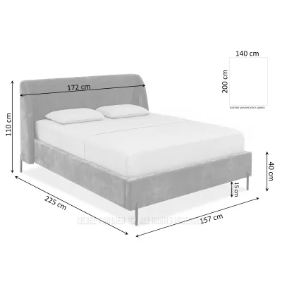 Manželská čalúnená posteľ 140x200 HARIETA - béžová / čierna