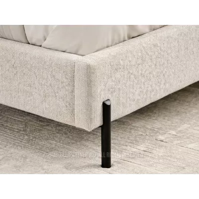 Dvojlôžková posteľ 140x200 KAELIRA - šedobéžová / čierna