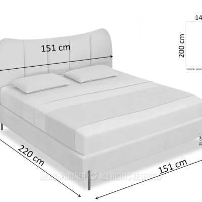 Dvojlôžková posteľ 140x200 KAELIRA - šedobéžová / čierna