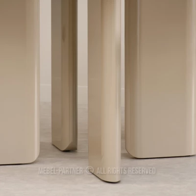 Okrúhly jedálenský stôl 130 cm ALVARO - lesklý béžový