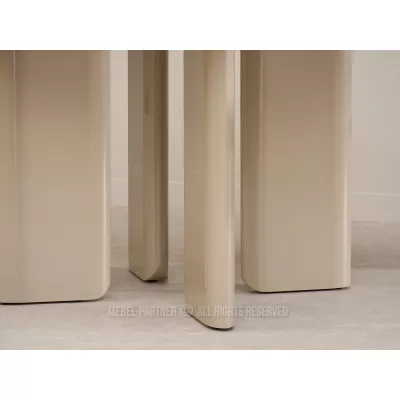 Okrúhly jedálenský stôl 130 cm ALVARO - lesklý béžový