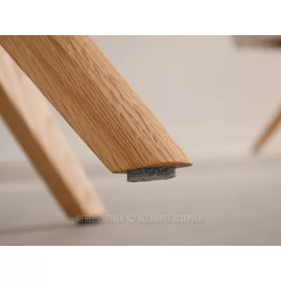Čalúnená otočná stolička CALINA - krémová / dub