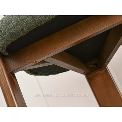 Jedálenská stolička s čalúnením ELODIA - zelená / orech