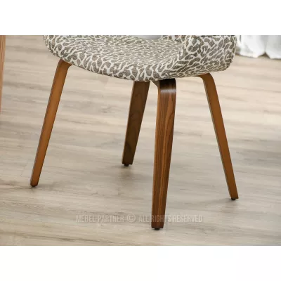 Jedálenská stolička DARLENIS - krémová / hnedá / orech