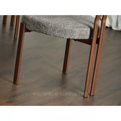 Čalúnená jedálenská stolička BEATRICA - šedá / orech