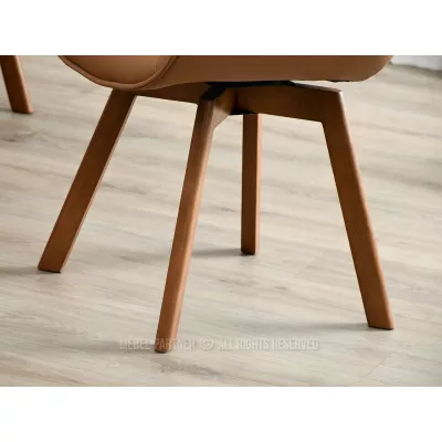 Jedálenská stolička ARISAY - hnedá eko koža / orech