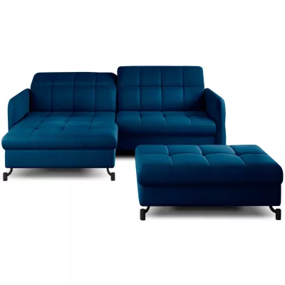 Sedacia súprava s taburetom AZARI - modrá, ľavý roh