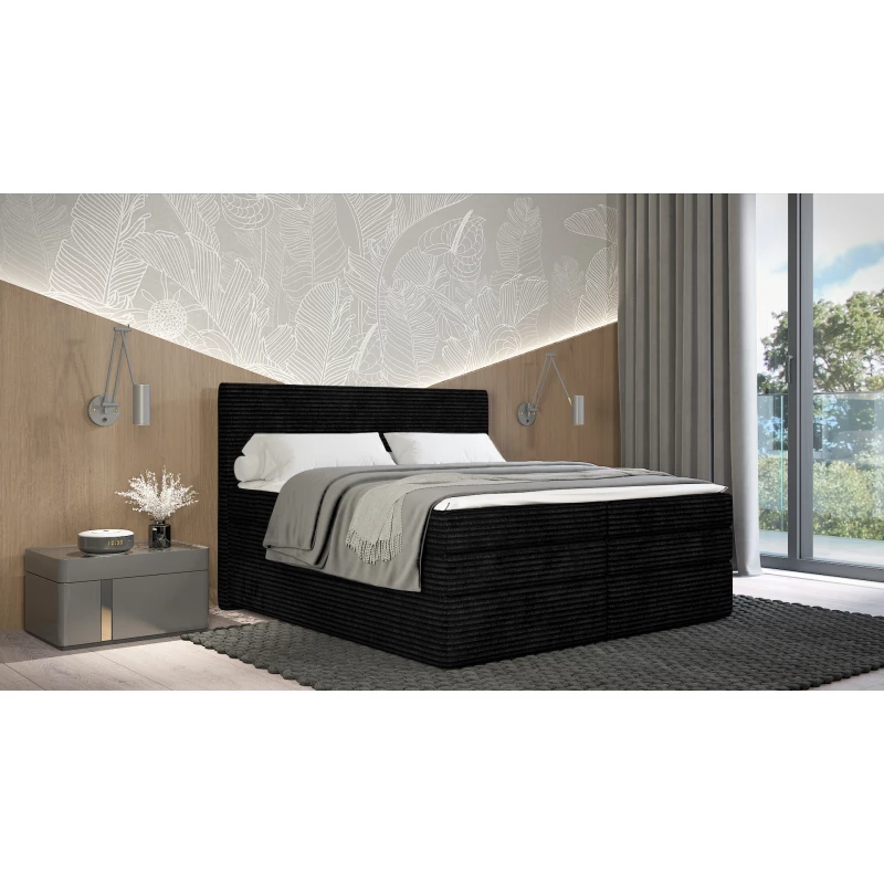 Americká posteľ 140x200 CALVIA 2 - čierna + topper ZADARMO