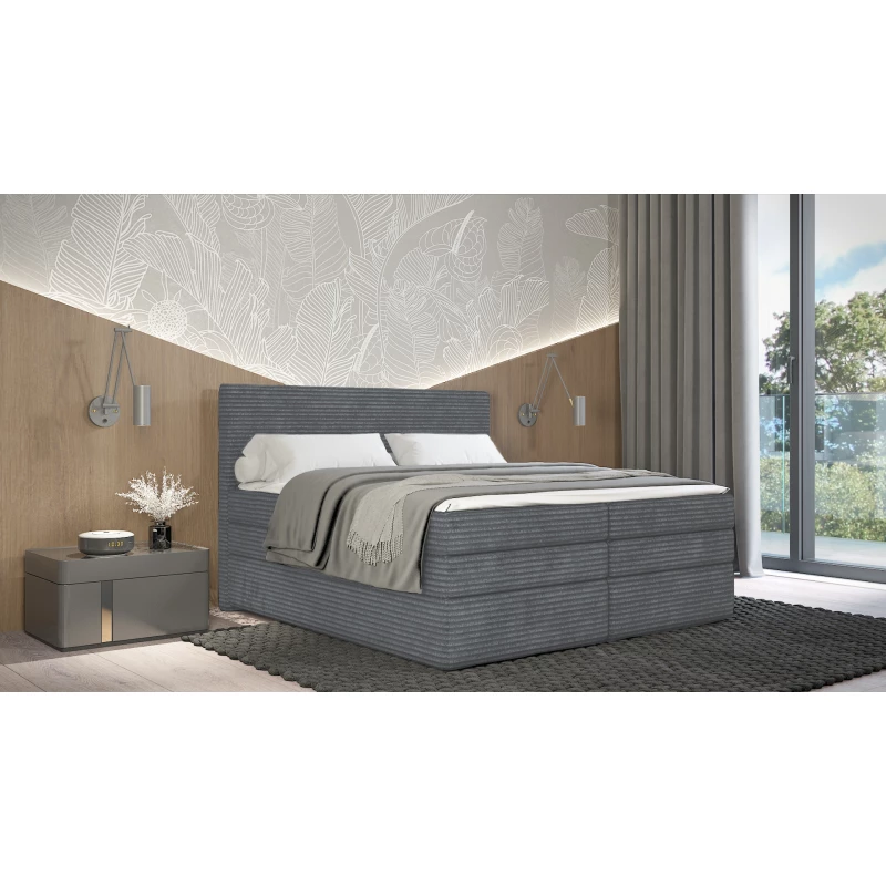 Americká posteľ 140x200 CALVIA 1 - šedá + topper ZADARMO