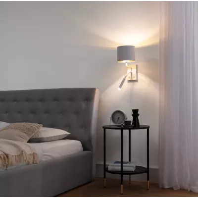 Nástenná lampa s čítacím ramenom VESPILLO - biela / zlatá