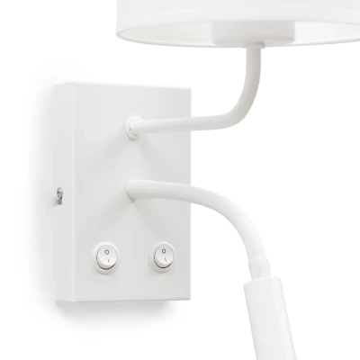 Nástenná lampa s čítacím ramenom VESPILLO - biela