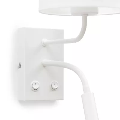 Nástenná lampa s čítacím ramenom VESPILLO - biela