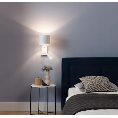 Nástenná lampa s čítacím ramenom VESPILLO - biela