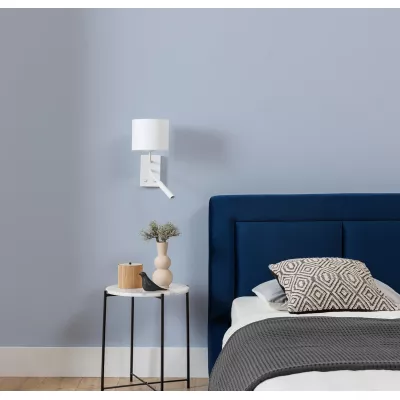 Nástenná lampa s čítacím ramenom VESPILLO - biela