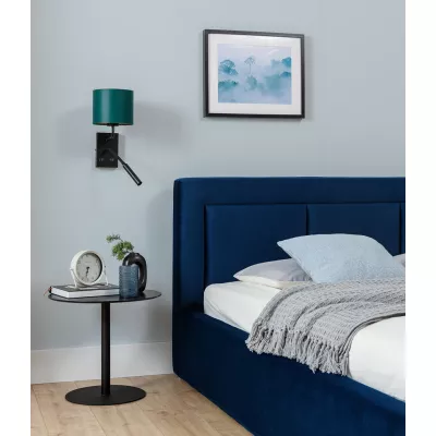 Nástenná lampa s čítacím ramenom VESPILLO - zelená / zlatá / čierna