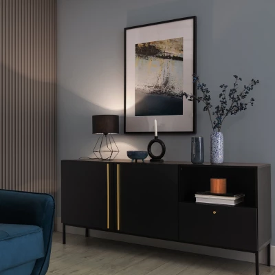 Stolová lampa na nočný stolík BREVITAS - čierna