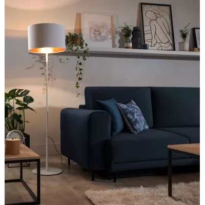 Škandinávska stojanová lampa VESPILLO - biela / zlatá