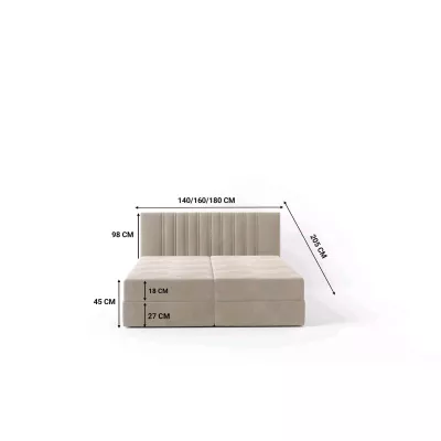 Americká posteľ 160x200 TORINA 1 - svetlo šedá