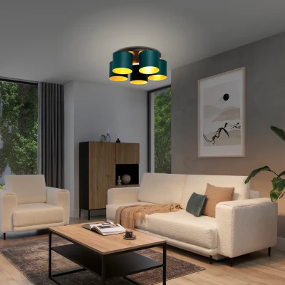 Prisadené stropné osvetlenie VESPILLO - zelené/zlaté/čierne