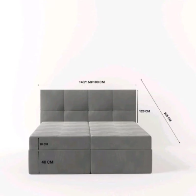 Boxspringová posteľ 180x200 MOSELA 2 - šedá