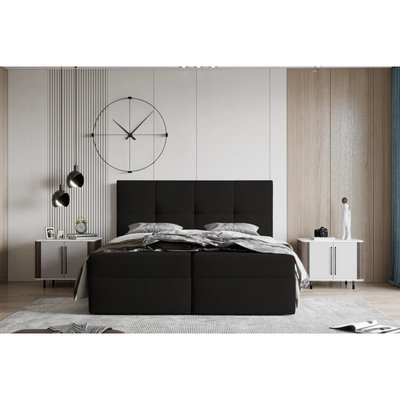 Boxspringová posteľ 180x200 MOSELA 2 - čierna