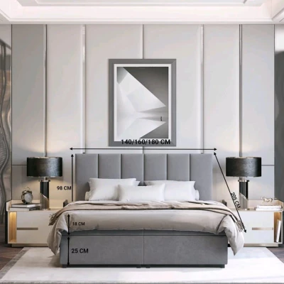 Hotelová manželská posteľ 160x200 LUNARIA 2 - čierna