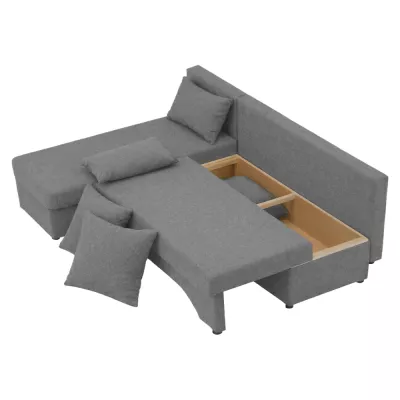 Sedacia súprava s úložným priestorom VELLIO - hnedá / béžová