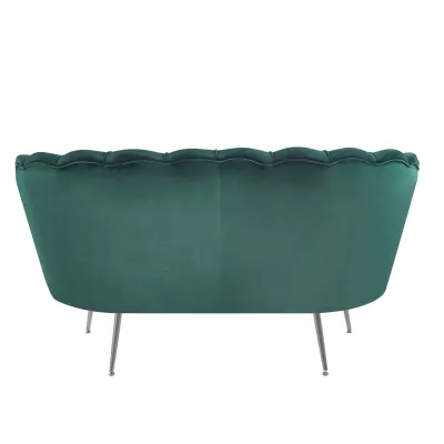 Elegantná dvojmiestna pohovka IGLIKA - zelená / strieborné nôžky
