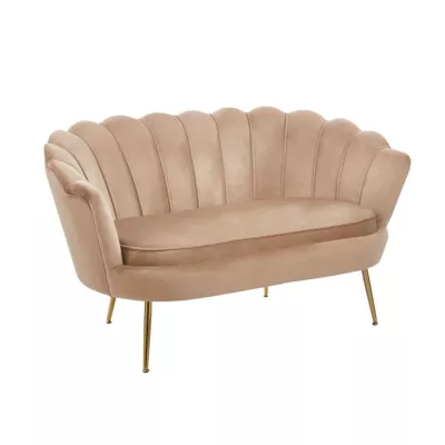 Elegantná dvojmiestna pohovka IGLIKA - cappucino / zlaté nôžky