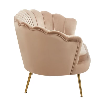 Elegantná dvojmiestna pohovka IGLIKA - cappucino / zlaté nôžky