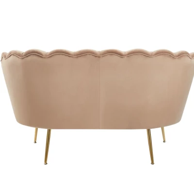 Elegantná dvojmiestna pohovka IGLIKA - cappucino / zlaté nôžky