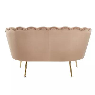 Elegantná dvojmiestna pohovka IGLIKA - cappucino / zlaté nôžky