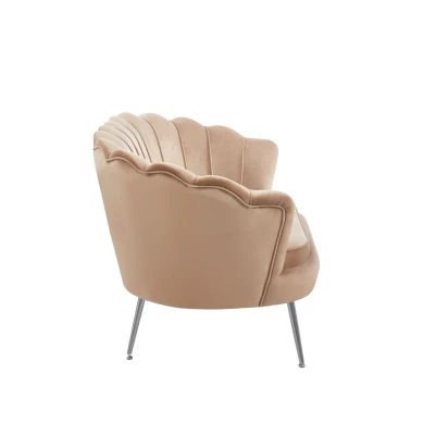 Elegantná dvojmiestna pohovka IGLIKA - cappucino / strieborné nôžky