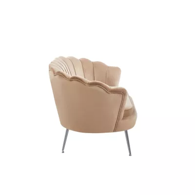Elegantná dvojmiestna pohovka IGLIKA - cappucino / strieborné nôžky
