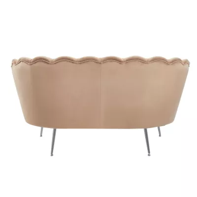 Elegantná dvojmiestna pohovka IGLIKA - cappucino / strieborné nôžky