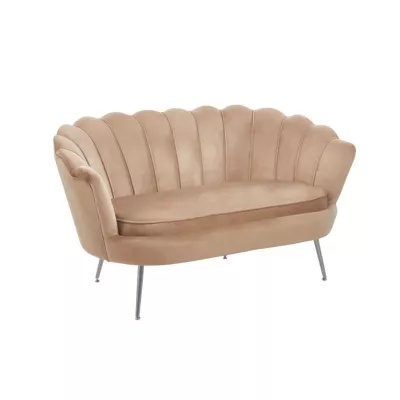 Elegantná dvojmiestna pohovka IGLIKA - cappucino / strieborné nôžky