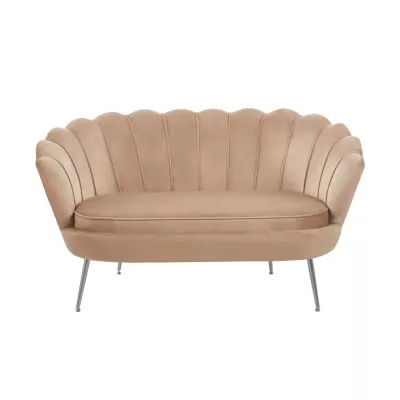 Elegantná dvojmiestna pohovka IGLIKA - cappucino / strieborné nôžky