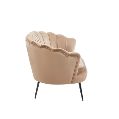 Elegantná dvojmiestna pohovka IGLIKA - cappucino / čierne nôžky