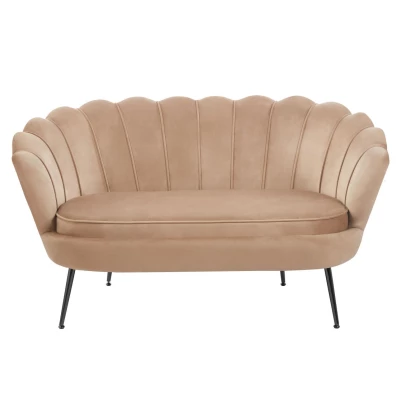 Elegantná dvojmiestna pohovka IGLIKA - cappucino / čierne nôžky