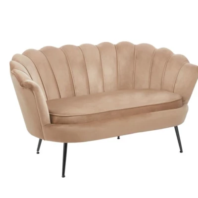 Elegantná dvojmiestna pohovka IGLIKA - cappucino / čierne nôžky